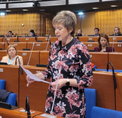 25 January 2023 The members of the standing delegation of the National Assembly of the Republic of Serbia to the Parliamentary Assembly of the Council of Europe take part in the debate on the Istanbul Convention